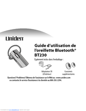 Uniden BT230 Manual D'utilisation