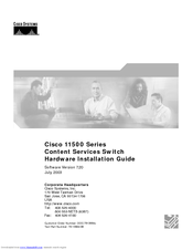 Cisco 11506 - CSS Content Services Switch Hardware Installation Manual