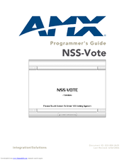 AMX NSS-VOTE PROGRAMMER Programmer's Manual