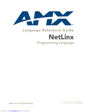 Amx NETLINX PROGRAMMING LANGUAGE Manual