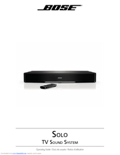 Bose Solo TV Sound Operating Manual