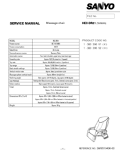 Sanyo HECSR1000K - Stiffness Sensor - Multi Roller Massage Chair Service Manual