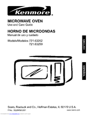 Kenmore 6325 - 1.2 cu. Ft. Countertop Microwave Use And Care Manual