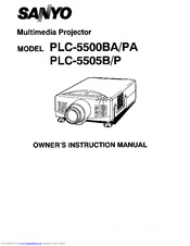 Sanyo PLC-5500PA Owner's Instruction Manual