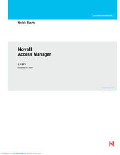 NOVELL ACCESS MANAGER 3.1 SP1 - S 11-20-2009 Quick Start Manual