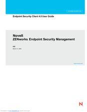 NOVELL ZENWORKS ENDPOINT SECURITY MANAGEMENT 4.0 - 03-31-2009 Manual