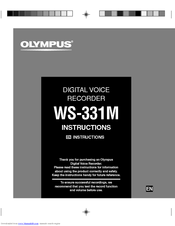Olympus WS-331M Instructions Manual