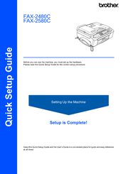 Brother IntelliFax-2580C Quick Setup Manual