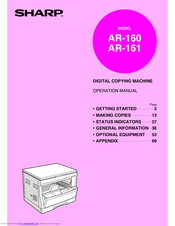 Sharp AR-161 Operation Manual