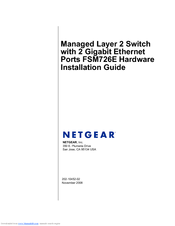 Netgear FSM726E - ProSafe Switch Hardware Installation Manual
