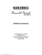 KURZWEIL ENSEMBLE GRANDE MARK II Owner's Manual