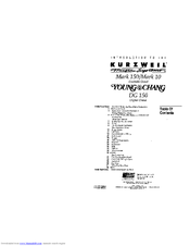 KURZWEIL DIGITAL GRAND DC 150 Manual