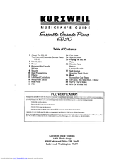 KURZWEIL ENSEMBLE GRANDE PIANO EG20 Manual