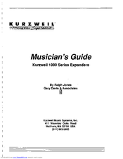 KURZWEIL 1000 SX Manual