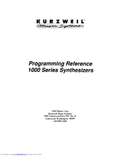 Kurzweil K1000 Programming Reference Manual