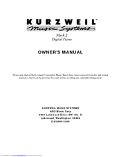 KURZWEIL MARK 2 Owner's Manual
