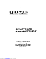 KURZWEIL MIDIBOARD - MUSICIAN S BOARD Manual