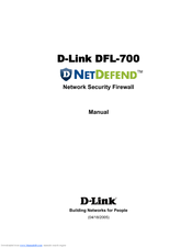 D-Link DFL-700 - Security Appliance Product Manual