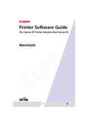 Canon CP Printer Solution Disk Version 5 Printer Software Manual