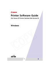 Canon CP Printer Solution Disk Version 5 Printer Software Manual