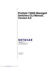 Netgear GSM7328FS - ProSafe Switch - Stackable Cli Manual