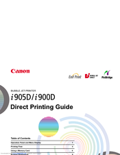 Canon i905D Printing Manual