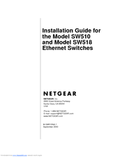 Netgear SW518 - Switch Installation Manual