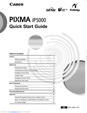 Canon iP5000 - PIXMA Color Inkjet Printer Quick Start Manual