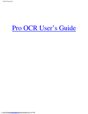 VISIONEER PRO OCR 100 User Manual