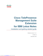 CISCO TELEPRESENCE MANAGEMENT SUITE EXTENSION - INSTALLATION GUIDE FOR IBM LOTUS NOTES 11.3.1 Installation And Getting Started Manual
