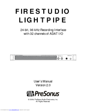 PRESONUS FIRESTUDIO LIGHTPIPE - V2.0 User Manual