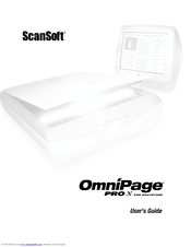 ScanSoft OMNIPAGE PRO X FOR MACINTOSH Manual