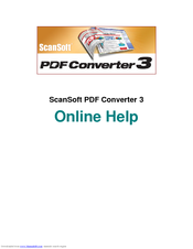 ScanSoft PDF CONVERTER STANDARD 3 -  GUIDE Online Help Manual