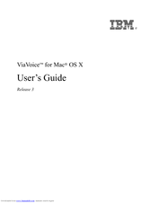 Ibm VIAVOICE 3-FOR MAC OS X User Manual