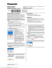 Panasonic BB-HCM527CE Setup Manual
