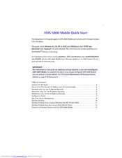 AXIS QIG5800 Quick Start Manual