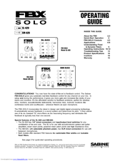 SABINE FBX SOLO 620 SL-620 Operating Manual