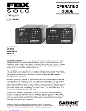 SABINE FBX SOLO SL-610 Operating Manual