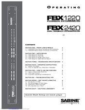 SABINE FBX1220 Operating Instructions Manual