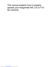 Muratec IMAGEMATE F-10 Operating Instructions Manual