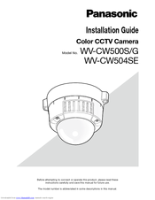 Panasonic WV-CW500S Installation Manual