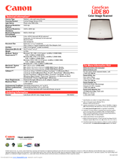 Canon CanoScan LiDE 80 Specification