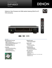 Denon DVP-602CI - Digital Video Processor Specification