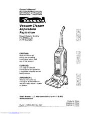 Kenmore 3700 - Bagless Upright Vacuum Owner's Manual