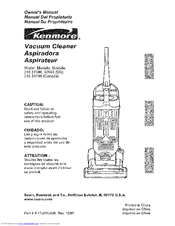 Kenmore 3704 - Bagless Upright Vacuum Owner's Manual