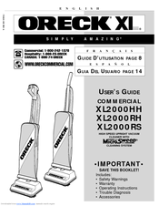 Oreck Simply Amazing XL2000RH User Manual