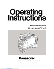 Panasonic AKHC930 - MULT FORMAT CAMERA Operating Instructions Manual