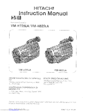 Hitachi VMH-725LA - Camcorder Instruction Manual