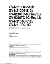 Gigabyte GV-N210D3-512I User Manual