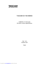 Tascam DV-RA1000HD Specification